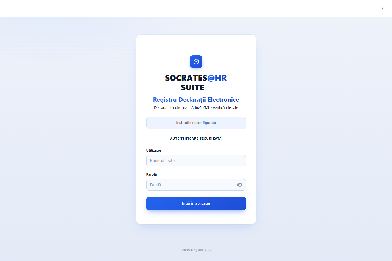 Login — SOCRATES Registru